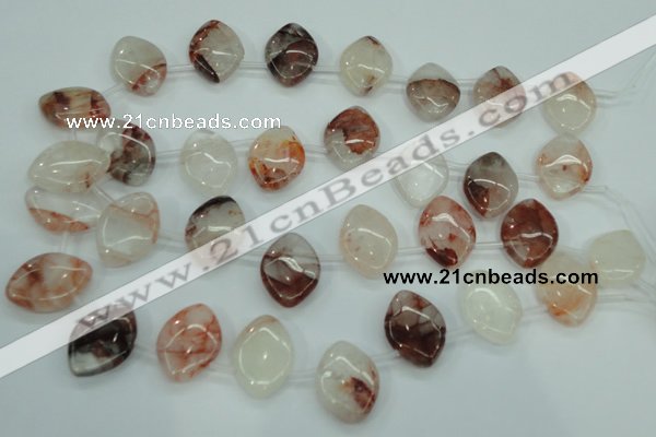 CPQ59 Top-drilled 18*25mm marquise natural pink quartz beads