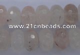 CPQ70 15.5 inches 10*16mm faceted rondelle natural pink quartz beads