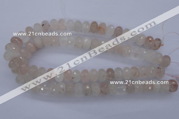 CPQ70 15.5 inches 10*16mm faceted rondelle natural pink quartz beads