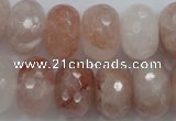 CPQ71 15.5 inches 12*18mm faceted rondelle natural pink quartz beads