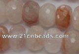 CPQ72 15.5 inches 14*20mm faceted rondelle natural pink quartz beads