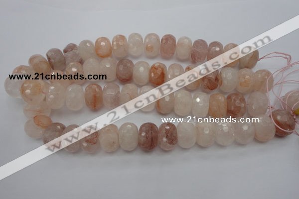 CPQ72 15.5 inches 14*20mm faceted rondelle natural pink quartz beads