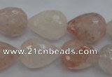 CPQ76 15.5 inches 15*20mm faceted teardrop natural pink quartz beads