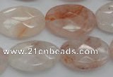 CPQ85 15.5 inches 18*25mm faceted oval natural pink quartz beads