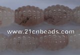 CPQ90 15.5 inches 15*20mm carved rice natural pink quartz beads