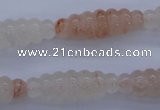 CPQ95 15.5 inches 10*30mm carved rice natural pink quartz beads