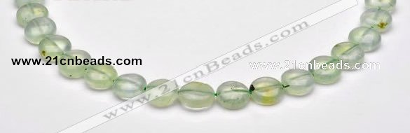 CPR08 A grade 12mm flat round natural prehnite gemstone beads