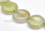 CPR09 A grade 16mm flat round natural prehnite gemstone beads