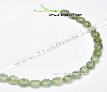 CPR11 A grade 10*12mm faceted oval natural prehnite stone beads