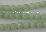 CPR112 15.5 inches 8mm faceted round natural prehnite beads wholesale