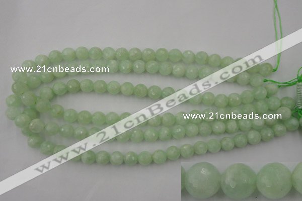 CPR113 15.5 inches 10mm faceted round natural prehnite beads wholesale