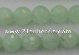 CPR115 15.5 inches 14mm faceted round natural prehnite beads wholesale