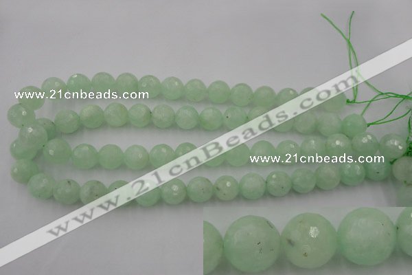 CPR115 15.5 inches 14mm faceted round natural prehnite beads wholesale