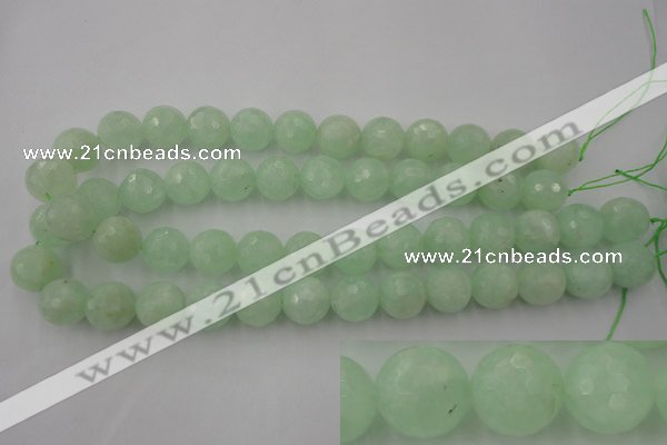 CPR116 15.5 inches 16mm faceted round natural prehnite beads wholesale