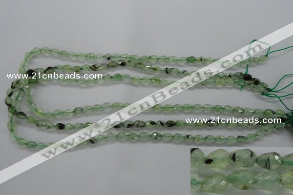 CPR204 15.5 inches 5*8mm faceted teardrop natural prehnite beads