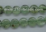 CPR212 15.5 inches 12mm flat round natural prehnite beads wholesale