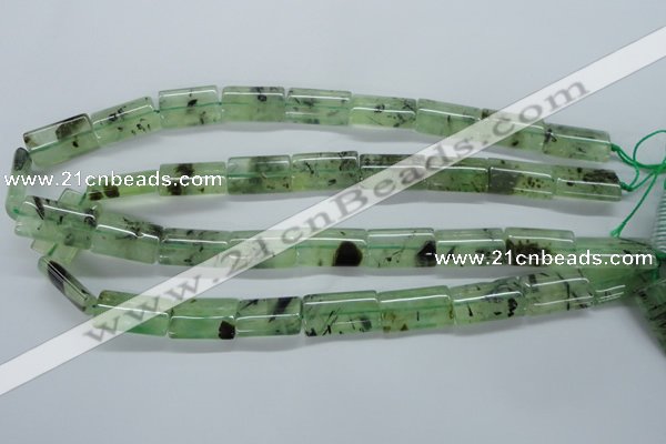 CPR245 15.5 inches 12*22mm flat tube natural prehnite beads wholesale