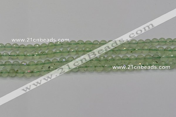 CPR333 15.5 inches 6mm faceted round natural prehnite beads