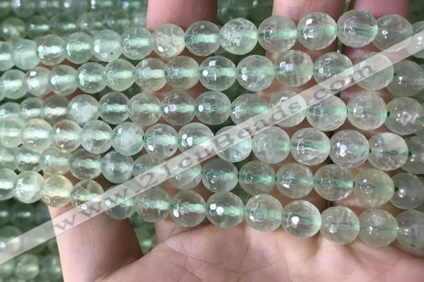 CPR362 15.5 inches 8mm faceted round prehnite gemstone beads