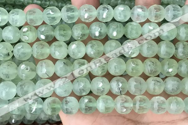 CPR366 15.5 inches 8mm faceted round prehnite gemstone beads