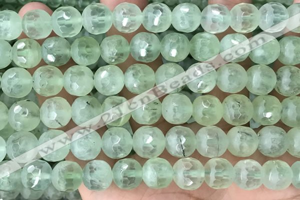 CPR367 15.5 inches 10mm faceted round prehnite gemstone beads