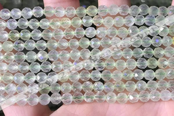 CPR375 15.5 inches 5mm faceted nuggets prehnite gemstone beads