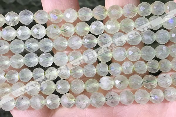 CPR376 15.5 inches 6mm faceted nuggets prehnite gemstone beads