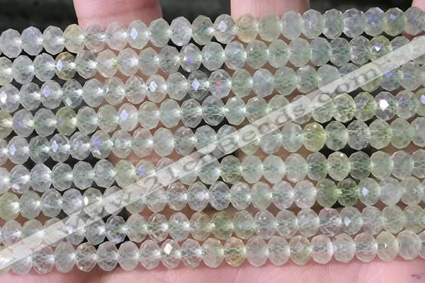 CPR380 15.5 inches 4*6mm faceted rondelle prehnite gemstone beads