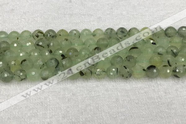 CPR410 15.5 inches 6mm faceted round prehnite gemstone beads