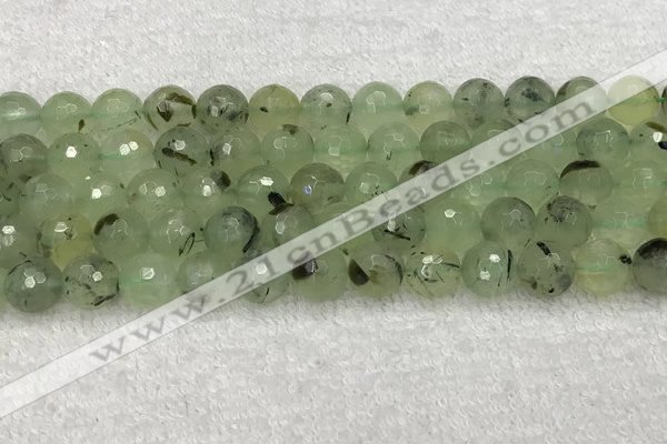 CPR411 15.5 inches 8mm faceted round prehnite gemstone beads