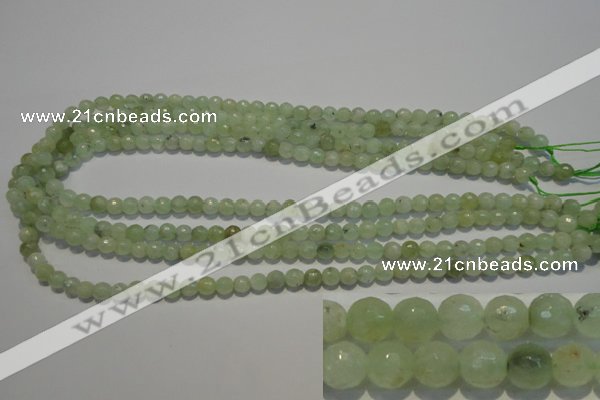 CPR51 15.5 inches 6mm faceted round natural prehnite beads