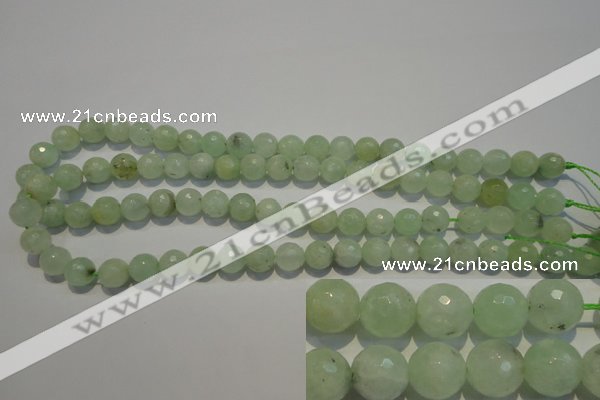 CPR53 15.5 inches 10mm faceted round natural prehnite beads