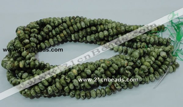 CPS01 15.5 inches 5*8mm rondelle green peacock stone beads wholesale