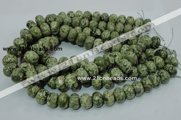 CPS03 15.5 inches 13*18mm rondelle green peacock stone beads wholesale