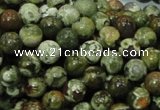 CPS05 15.5 inches 8mm round green peacock stone beads wholesale