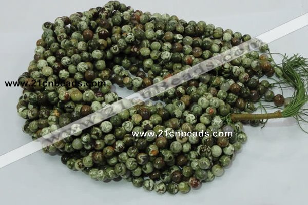 CPS05 15.5 inches 8mm round green peacock stone beads wholesale