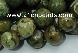 CPS06 15.5 inches 14mm round green peacock stone beads wholesale