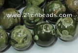 CPS08 15.5 inches 18mm round green peacock stone beads wholesale