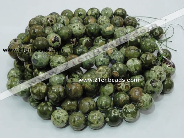 CPS09 15.5 inches 20mm round green peacock stone beads wholesale