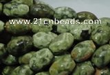 CPS10 15.5 inches 8*12mm rice green peacock stone beads wholesale