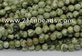 CPS110 15.5 inches 4mm round green peacock stone beads wholesale