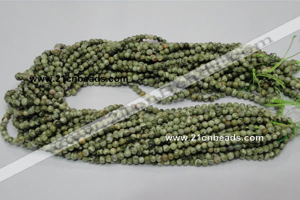 CPS110 15.5 inches 4mm round green peacock stone beads wholesale