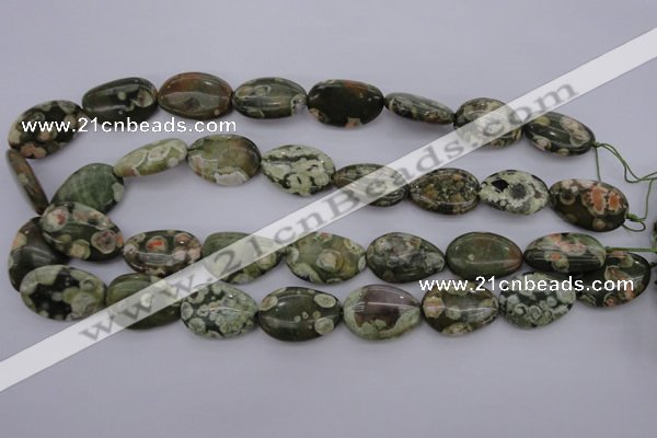 CPS148 15.5 inches 18*25mm freeform green peacock stone beads