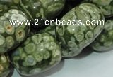 CPS17 15.5 inches 18*24mm egg-shaped green peacock stone beads