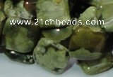 CPS21 15.5 inches 15*15mm rhombic green peacock stone beads wholesale