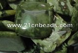 CPS22 15.5 inches 20*20mm rhombic green peacock stone beads wholesale