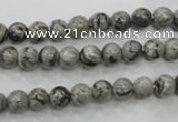 CPT102 15.5 inches 6mm round grey picture jasper beads