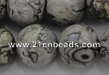 CPT190 15.5 inches 14mm round grey picture jasper beads wholesale