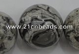 CPT193 15.5 inches 20mm round grey picture jasper beads wholesale