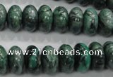 CPT200 15.5 inches 8*14mm rondelle green picture jasper beads